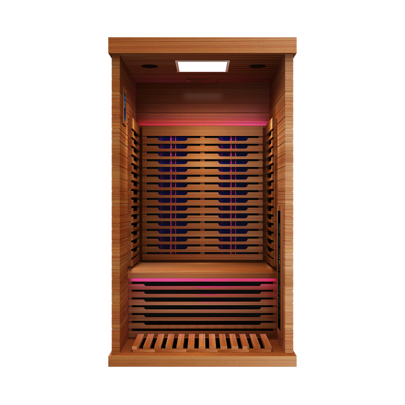 Peak Saunas Rainier 1-Person Full Spectrum Infrared Sauna with XL Medical-Grade Red Light Therapy & Smart WiFi App Control