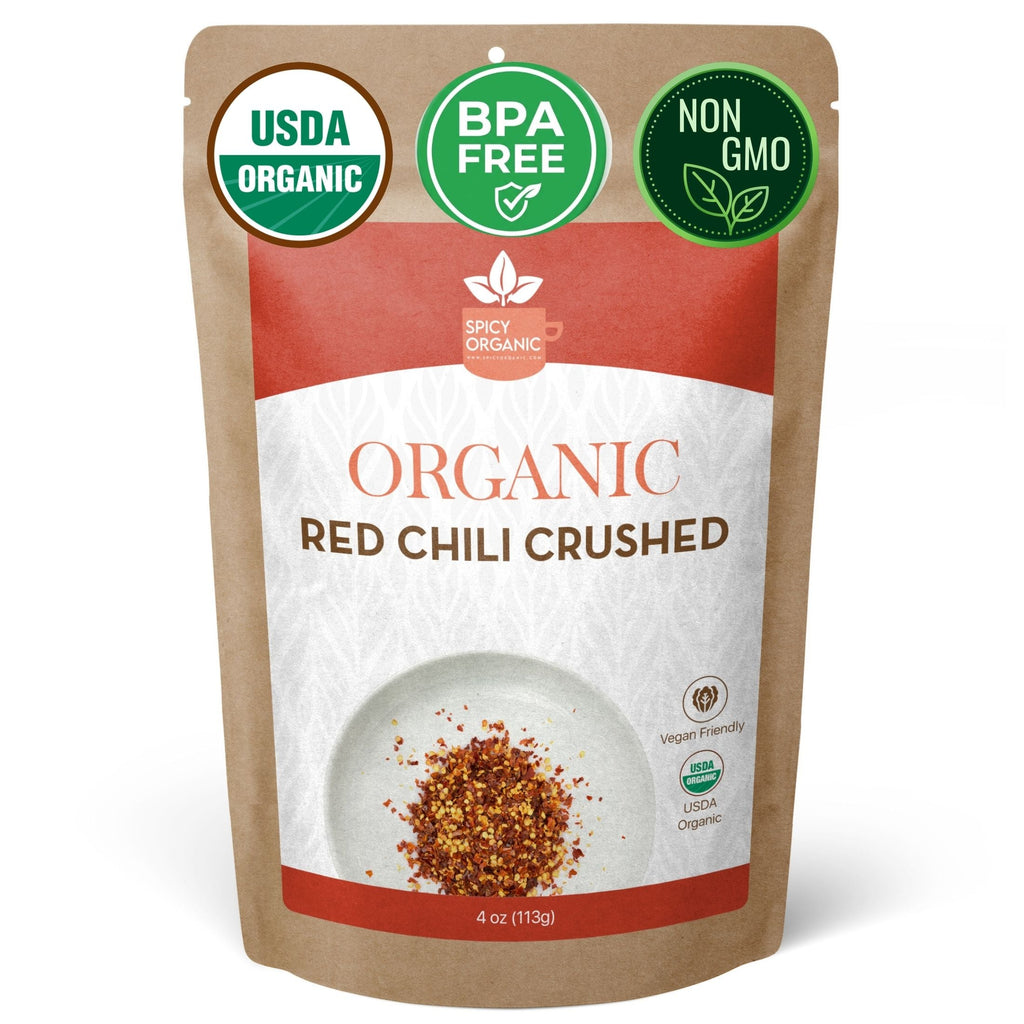 Organic Red Chili Flakes — USDA Certified, Non-GMO | Pizza, Curries & Spice Blends