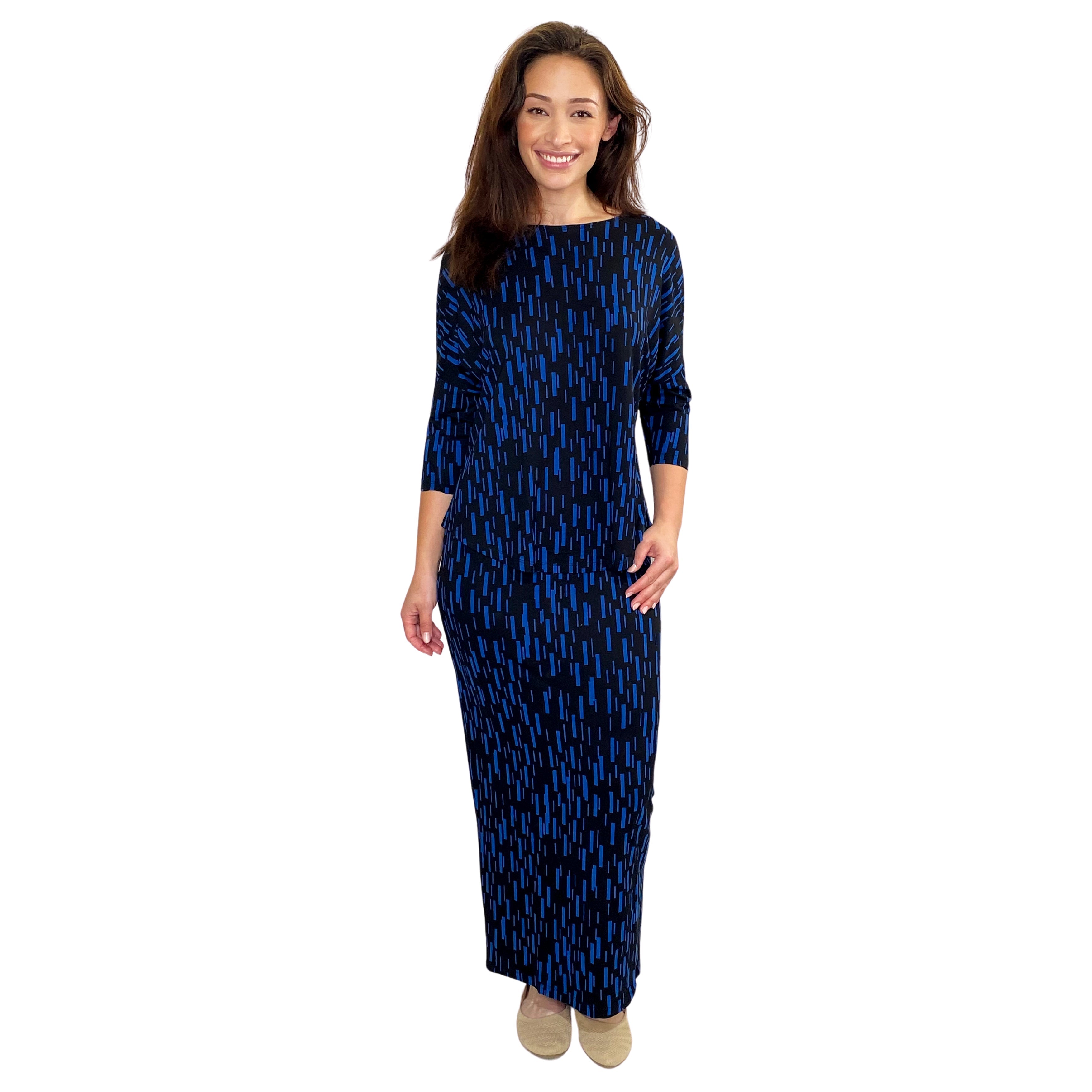 Modest 3/4 Sleeve Raglan Tunic Top - Breathable Viscose Blend