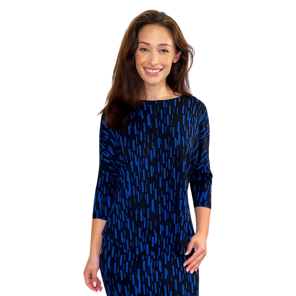 Modest 3/4 Sleeve Raglan Tunic Top - Breathable Viscose Blend