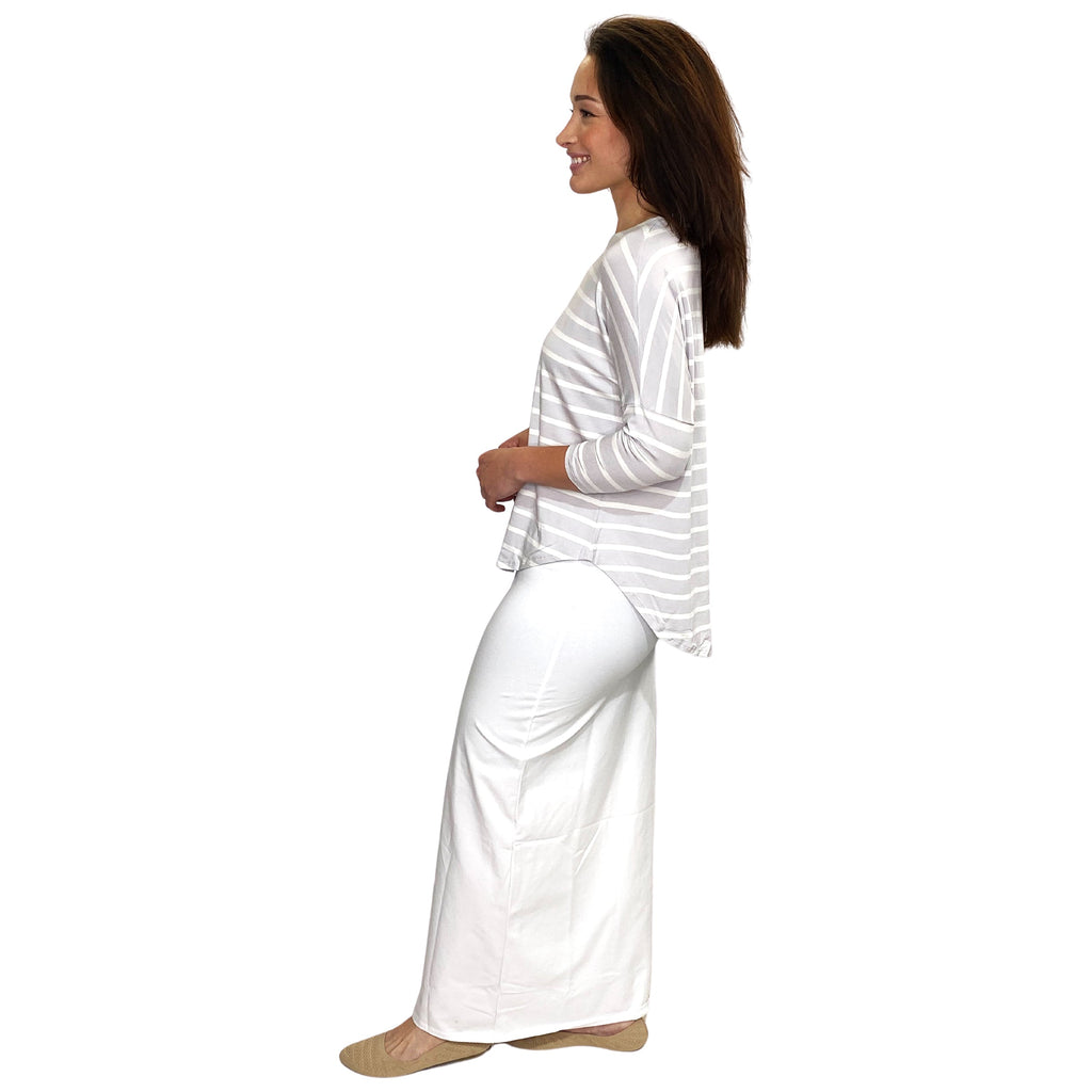 Modest 3/4 Sleeve Raglan Tunic Top - Breathable Viscose Blend