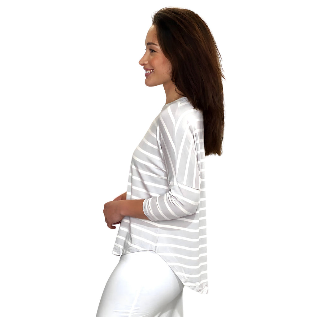 Modest 3/4 Sleeve Raglan Tunic Top - Breathable Viscose Blend