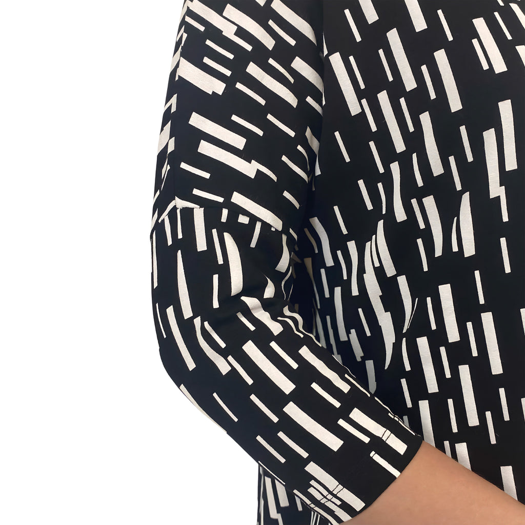 Modest 3/4 Sleeve Raglan Tunic Top - Breathable Viscose Blend