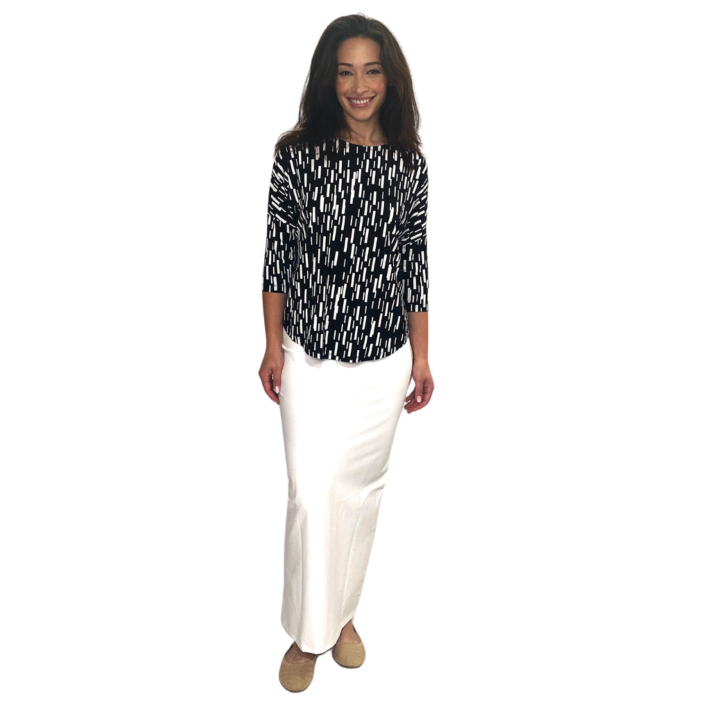 Modest 3/4 Sleeve Raglan Tunic Top - Breathable Viscose Blend