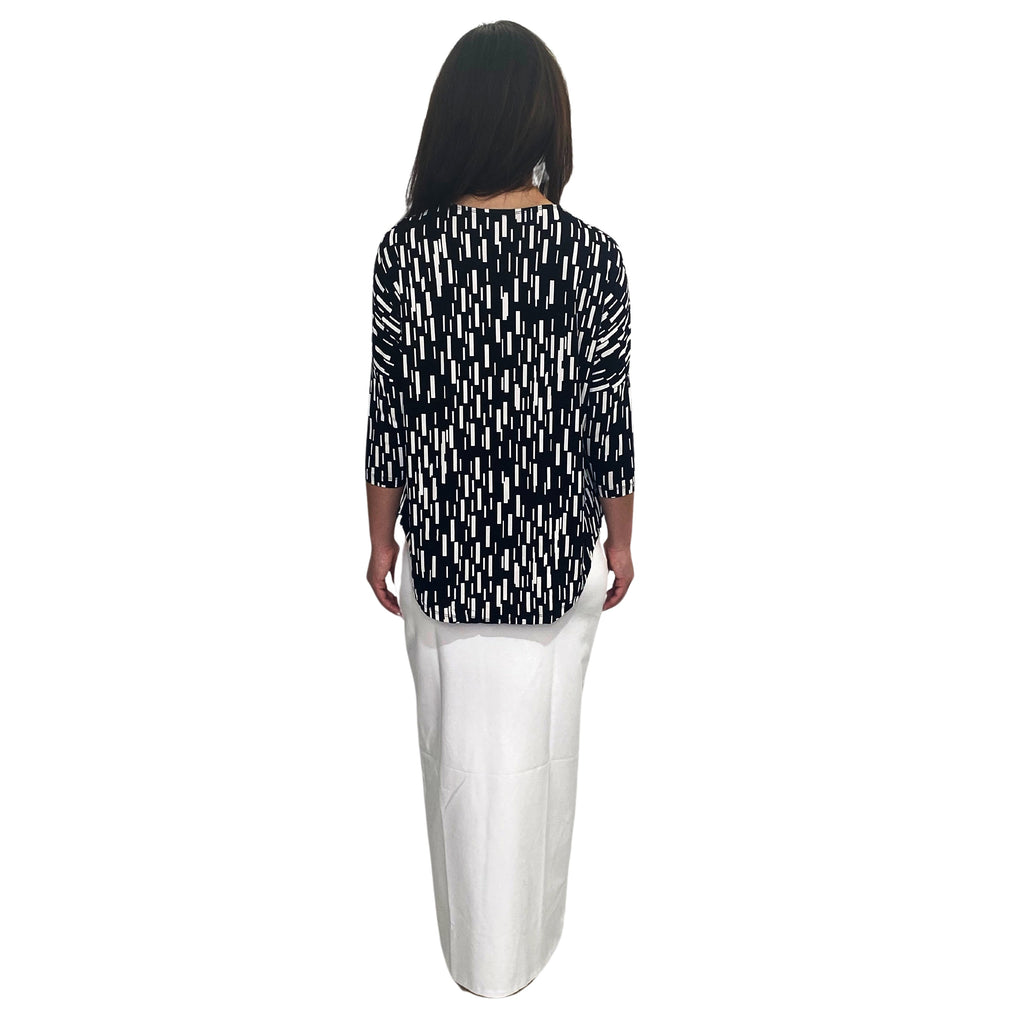 Modest 3/4 Sleeve Raglan Tunic Top - Breathable Viscose Blend