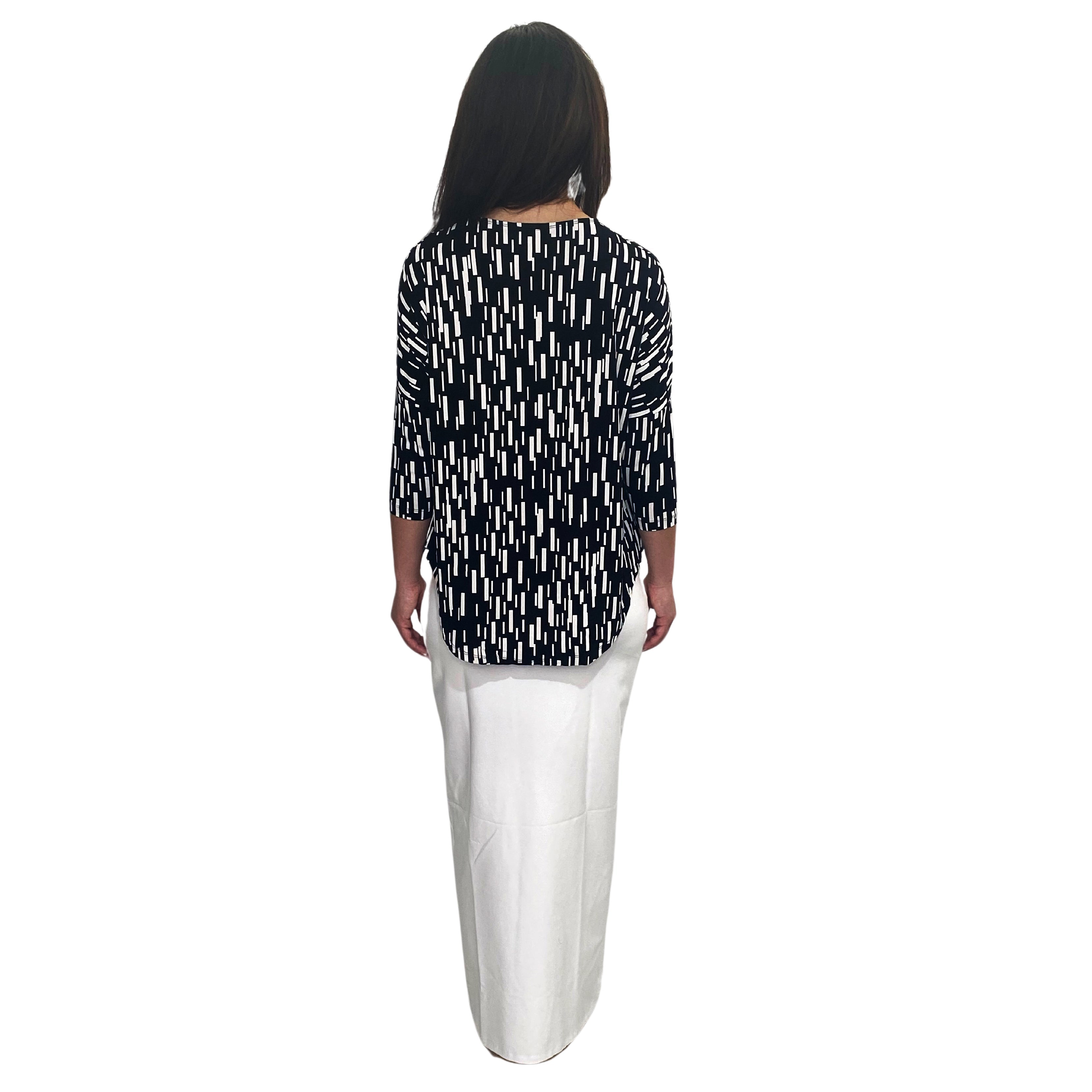 Modest 3/4 Sleeve Raglan Tunic Top - Breathable Viscose Blend