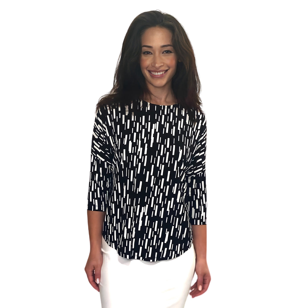 Modest 3/4 Sleeve Raglan Tunic Top - Breathable Viscose Blend