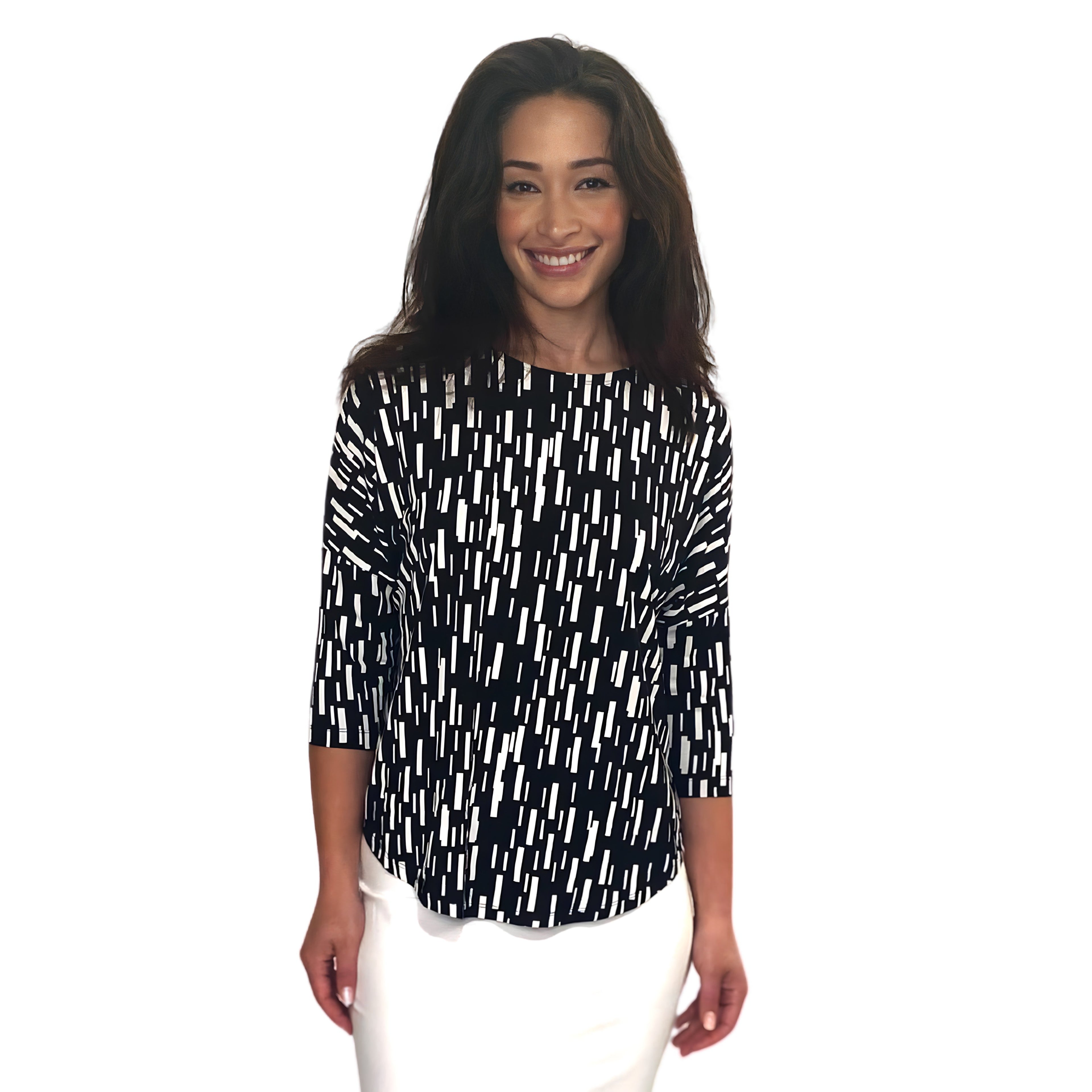 Modest 3/4 Sleeve Raglan Tunic Top - Breathable Viscose Blend