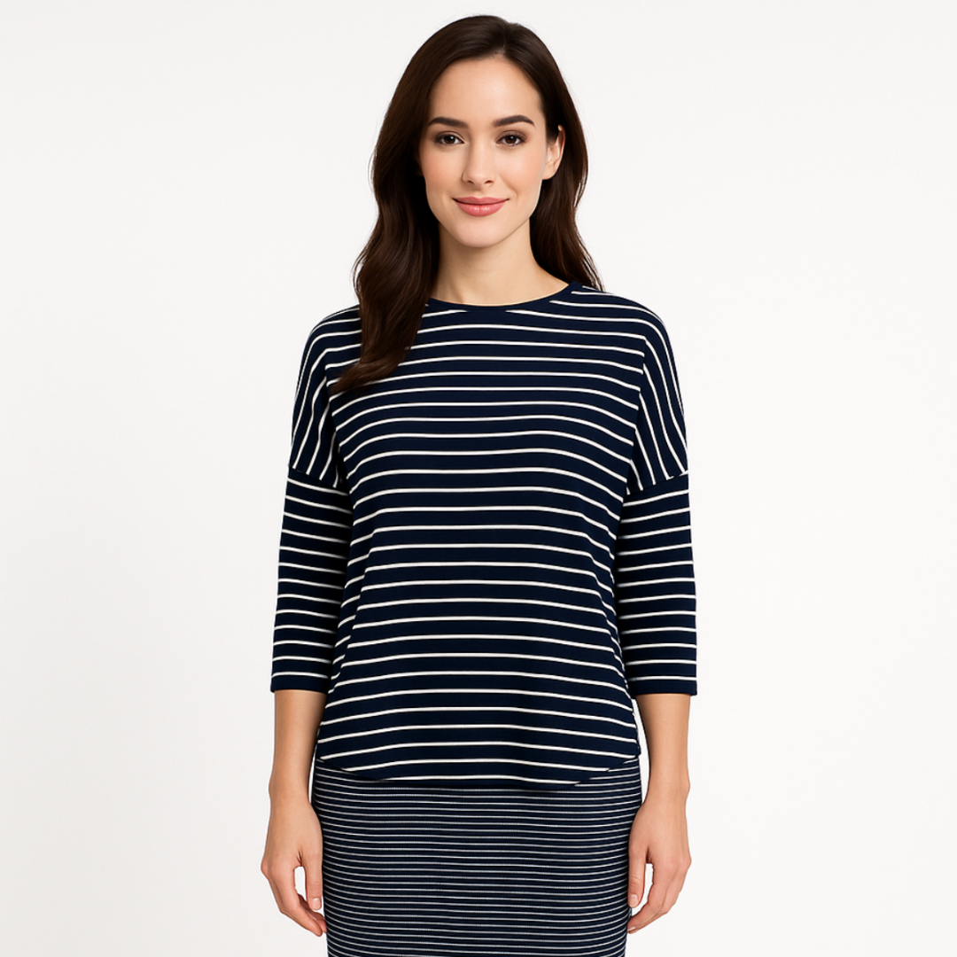 Modest 3/4 Sleeve Raglan Tunic Top - Breathable Viscose Blend