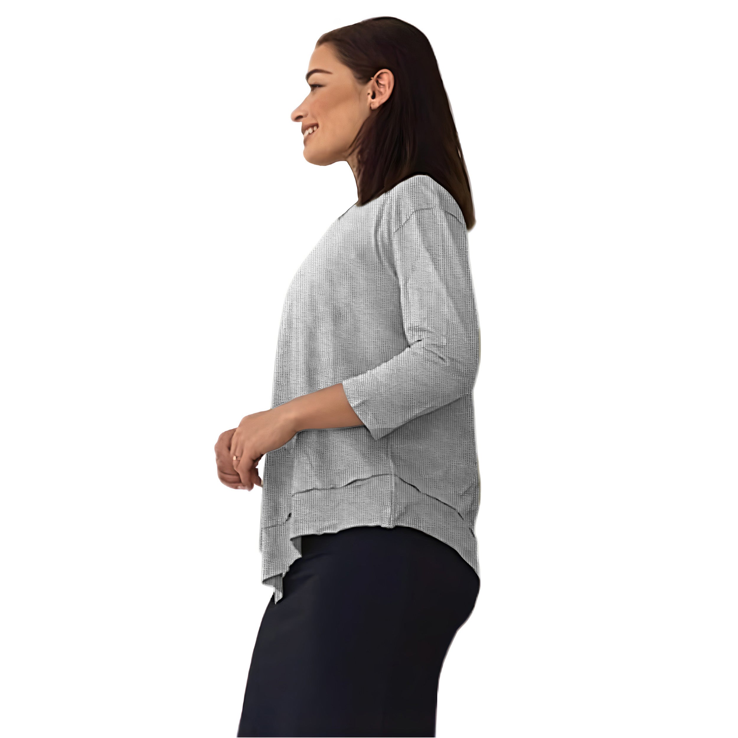 Asymmetrical Stylish Ribbed Tunic - Soft Fabric and Full Coverage