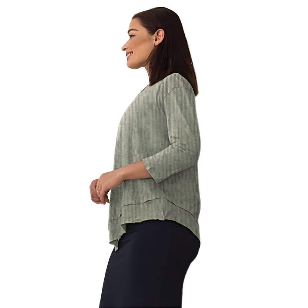 Asymmetrical Stylish Ribbed Tunic - Soft Fabric and Full Coverage