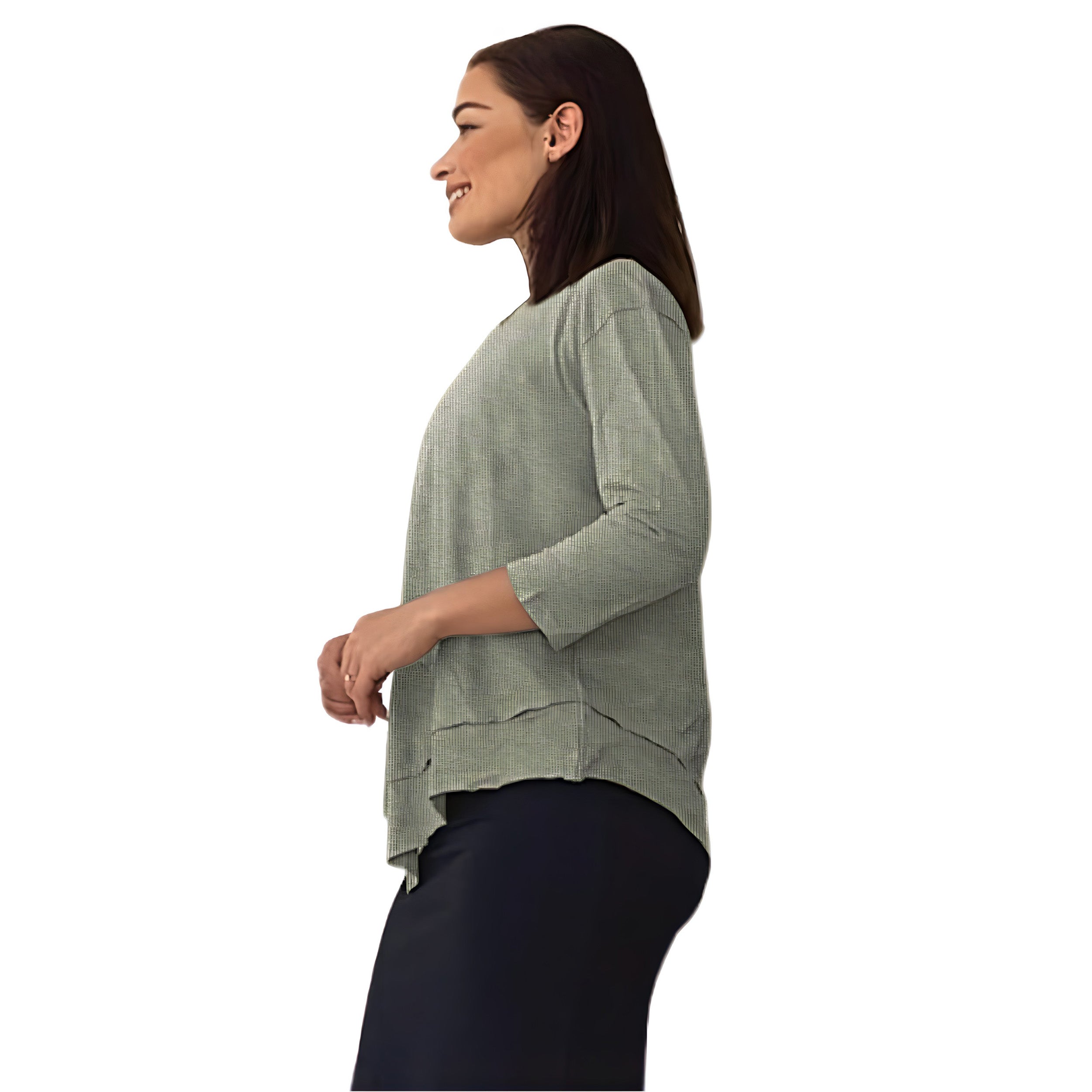 Asymmetrical Stylish Ribbed Tunic - Soft Fabric and Full Coverage