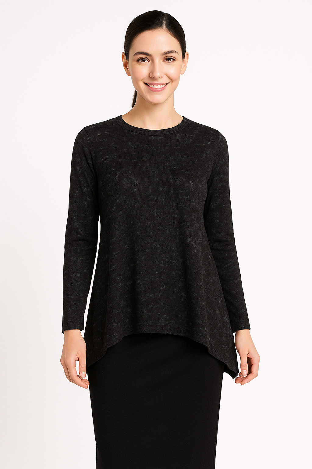 Relaxed Fit Modest 3/4 Sleeve Knee-Length Dress with Pockets