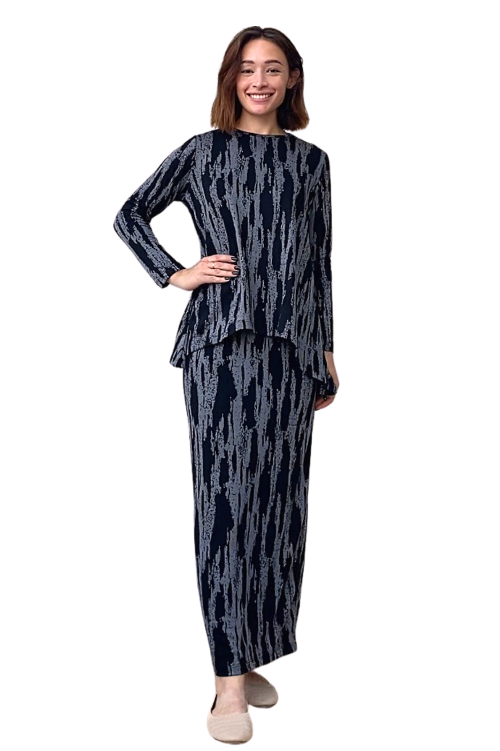 Long Printed Stretch Maxi Pencil Skirt