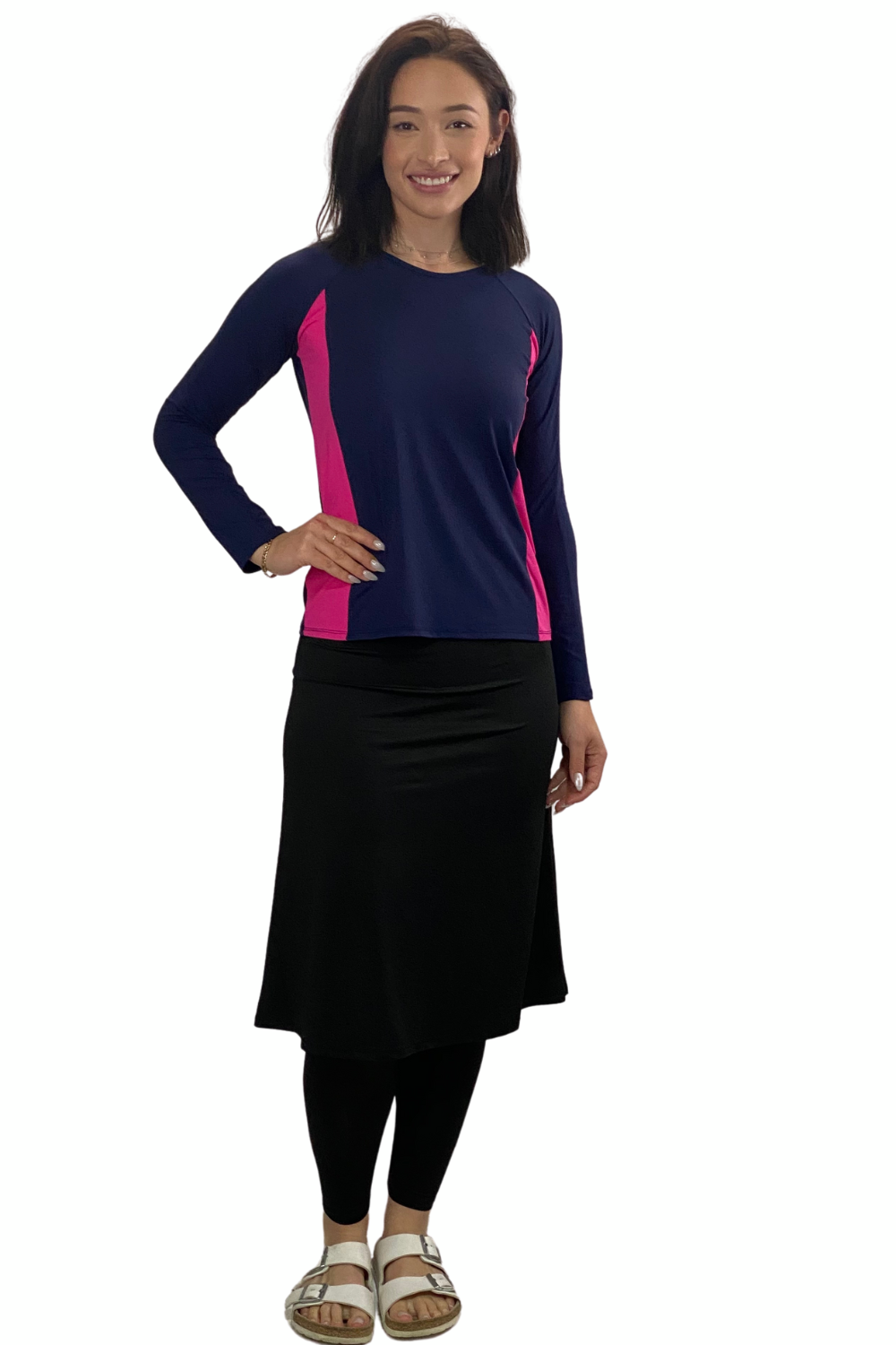 Modest Swim/Sport Skirt with Attached Long Leggings