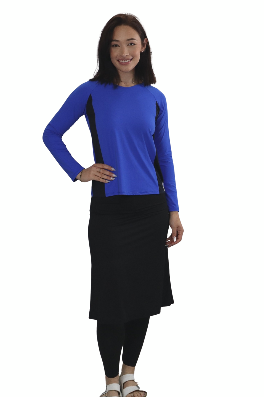 Modest Swim/Sport Skirt with Attached Long Leggings