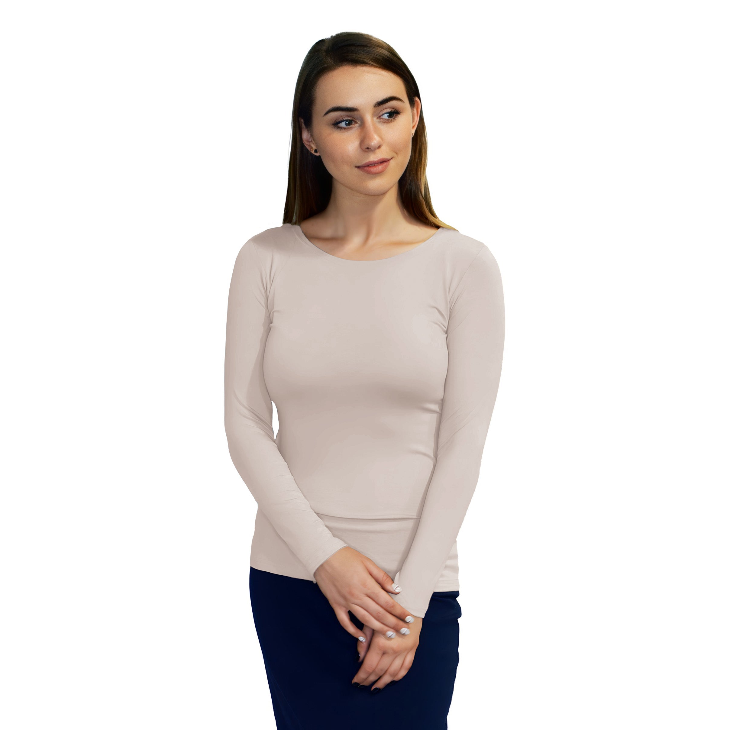 Essential Round-Neck Layering Top - Long Sleeve