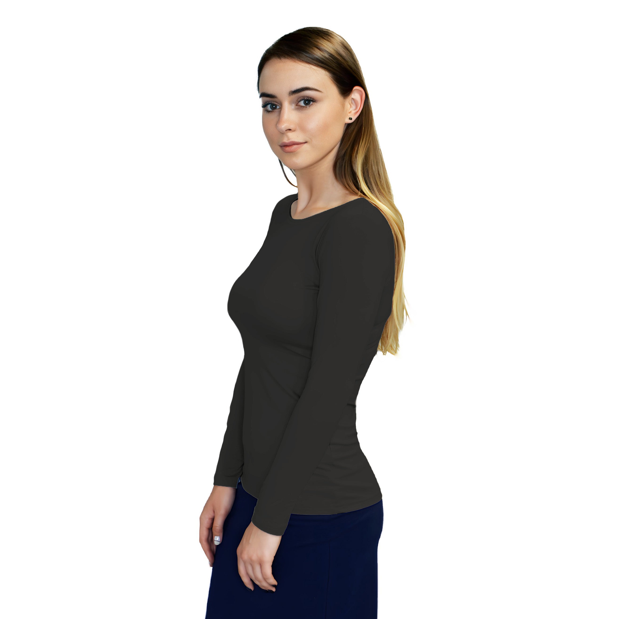Essential Round-Neck Layering Top - Long Sleeve
