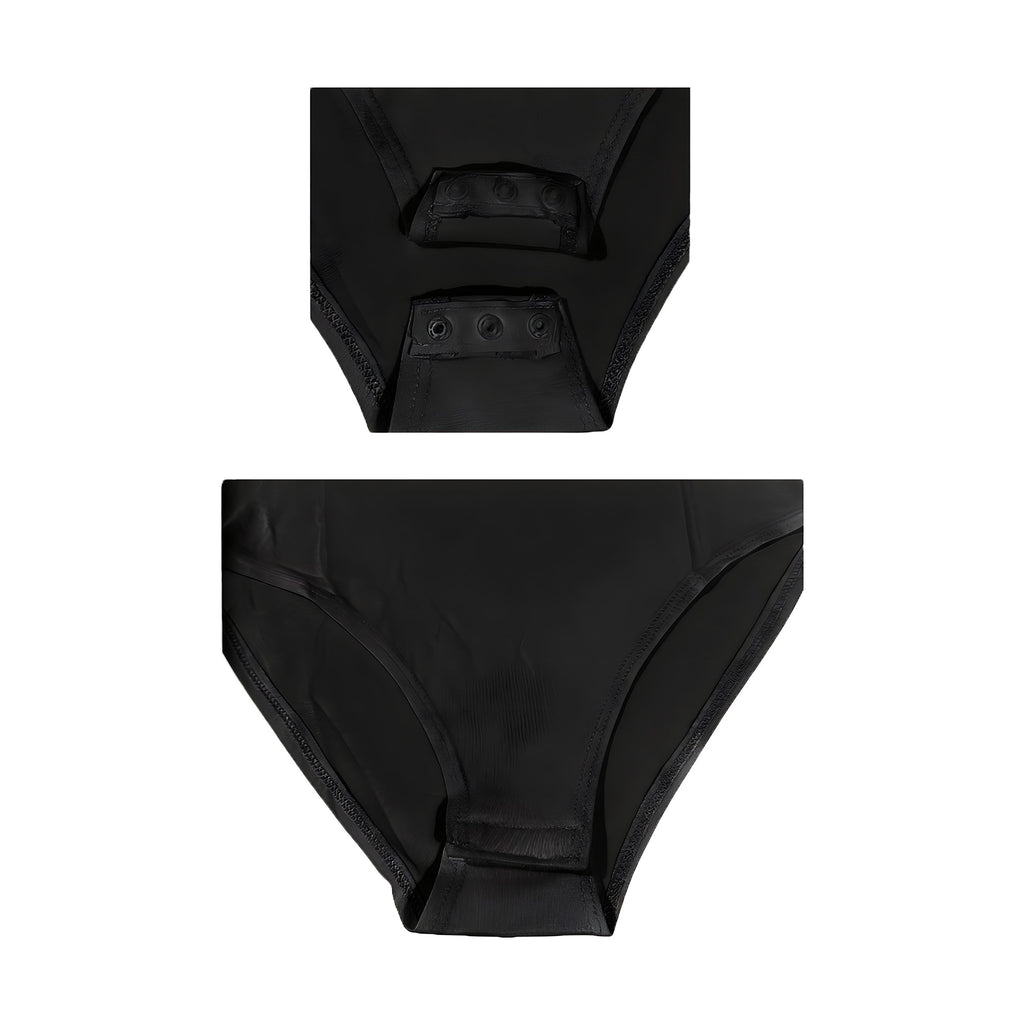 Modest 3/4 Sleeve High Neckline Bodysuit Shell - Snap Closure Layering Top