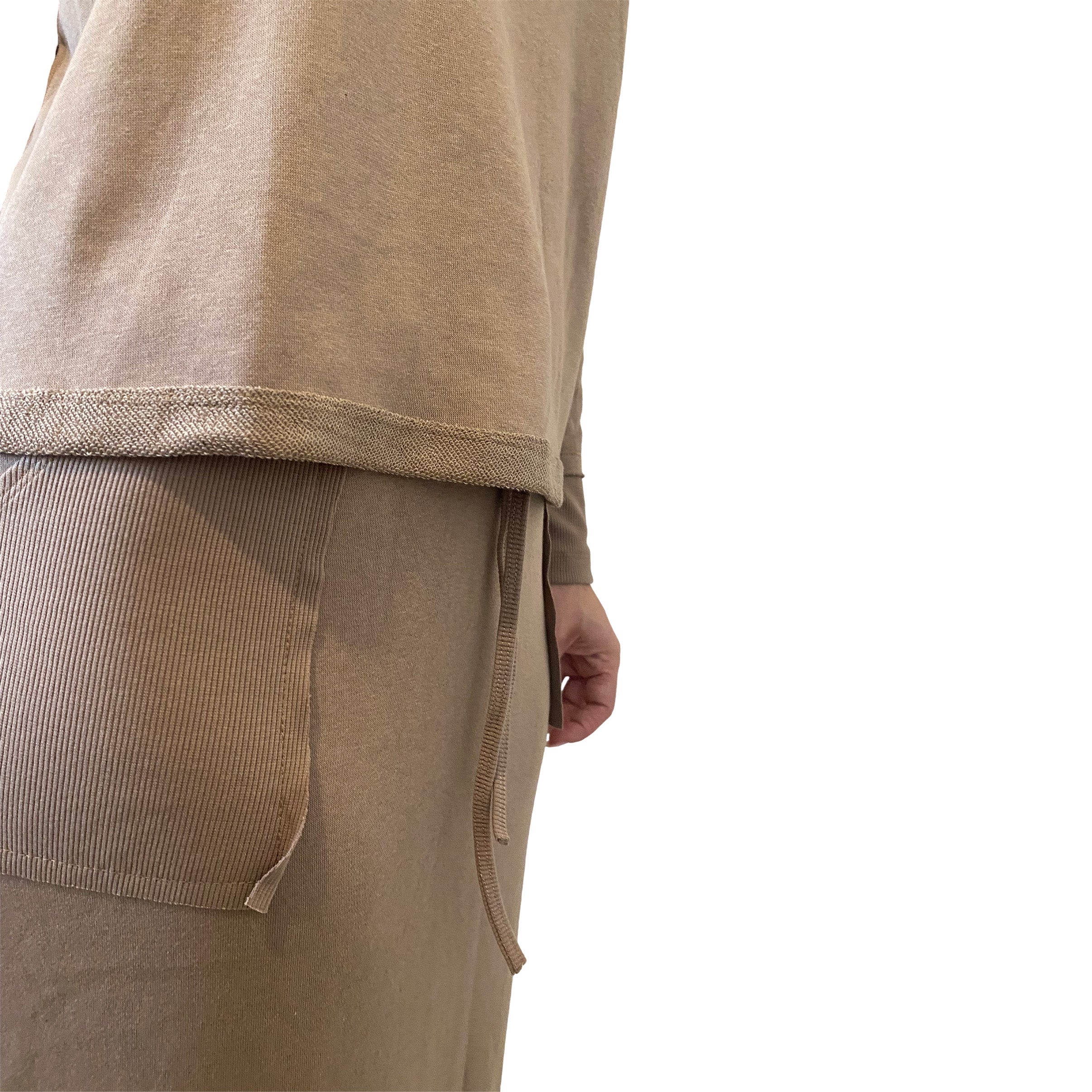 French Terry Cotton Blend Crew Neck Sweatshirt with Long Sleeves