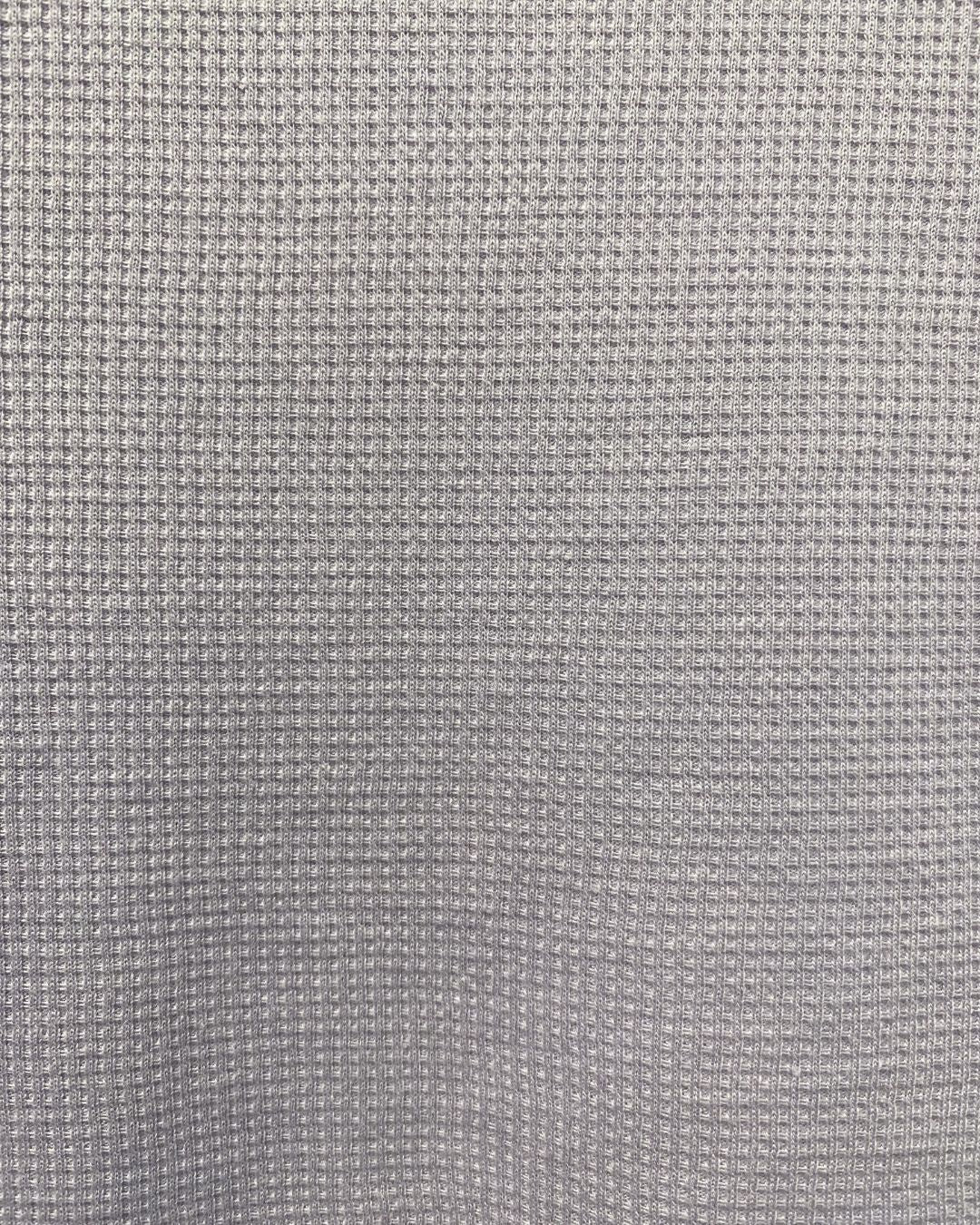 Asymmetric Waffle Knit T-Shirt with Elongated Front Hem - 3/4 Sleeve High Neck Women's Top