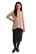 Hi-Lo Flowing 3/4 Sleeve Modest Tunic Top