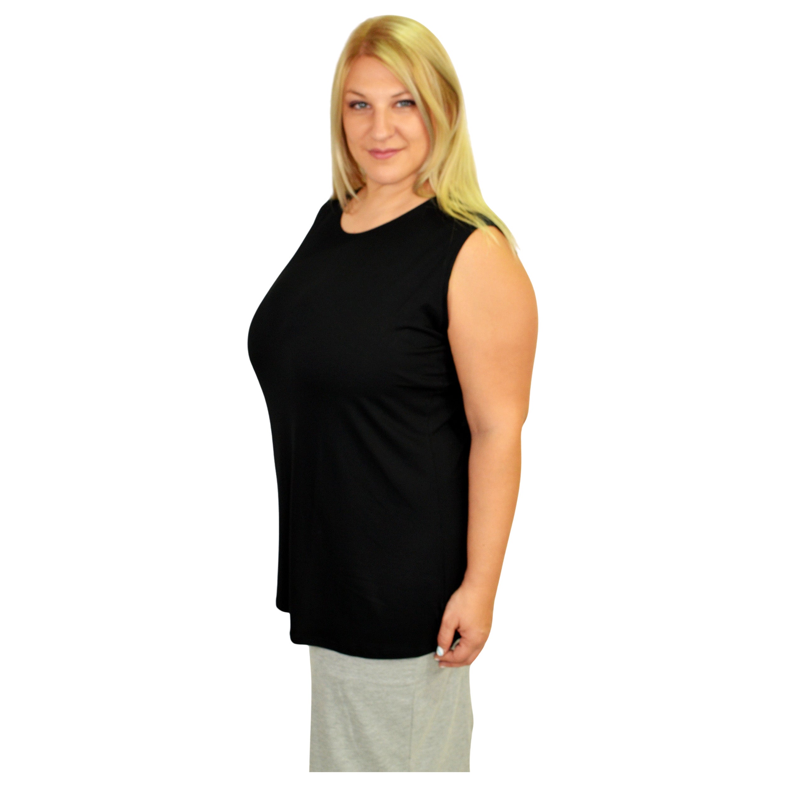 Plus Size Premium Sleeveless Layering Tank Top with Full Shoulder Coverage