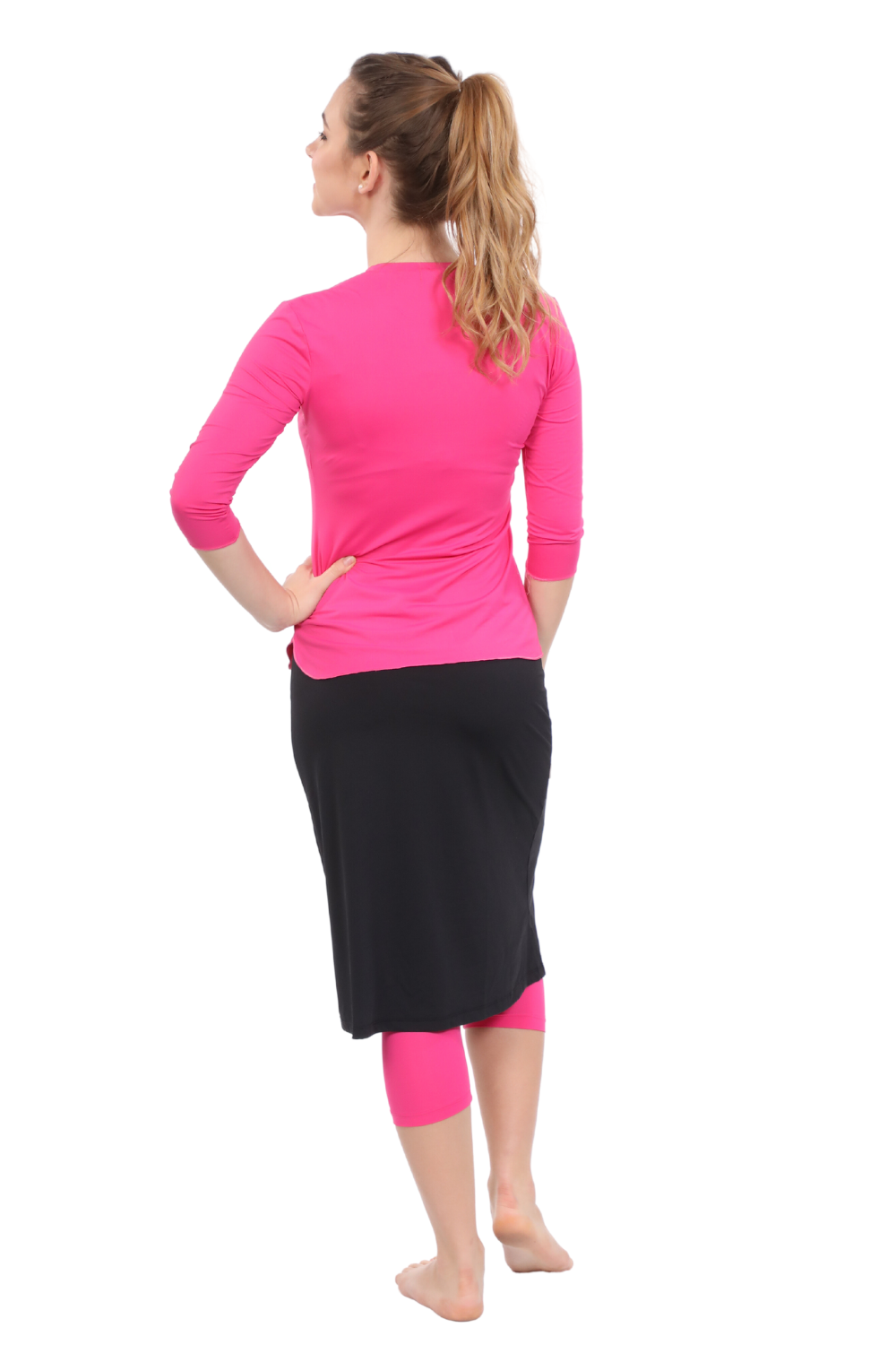 Relaxed Fit 3/4 Sleeve Swim & Exercise Top - Quick-Dry UPF 50+ Protection