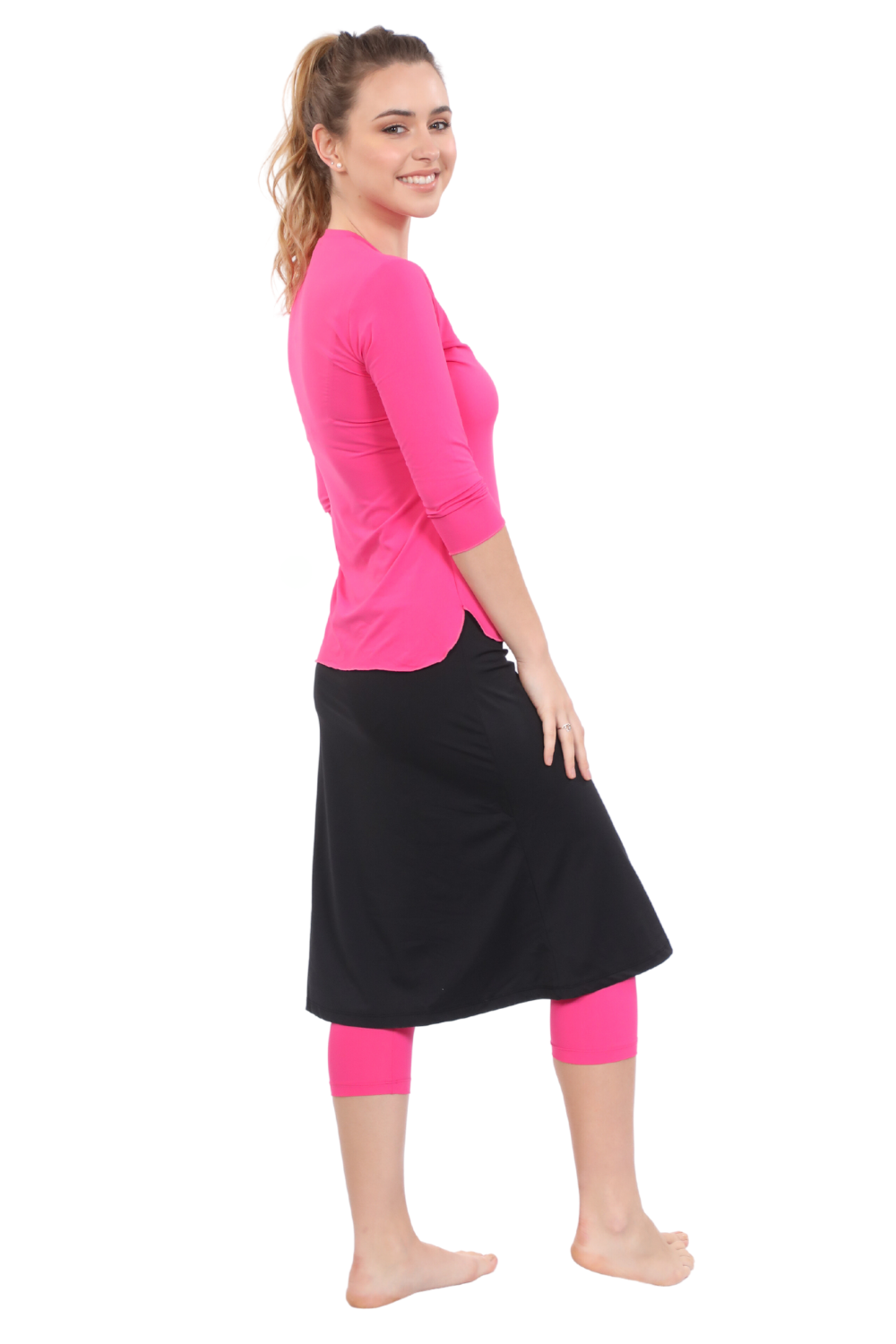 Relaxed Fit 3/4 Sleeve Swim & Exercise Top - Quick-Dry UPF 50+ Protection