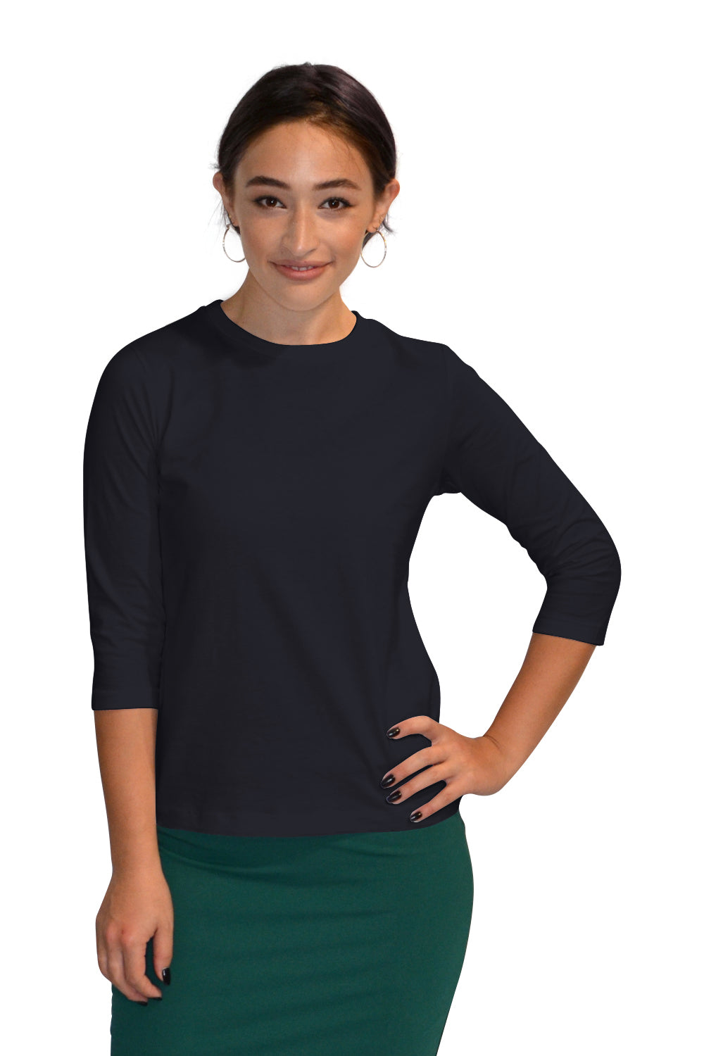 Essential Cotton T-Shirt - 3/4 Sleeve Modest Top