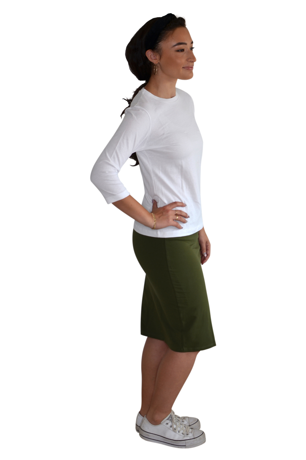 Essential Cotton T-Shirt - 3/4 Sleeve Modest Top