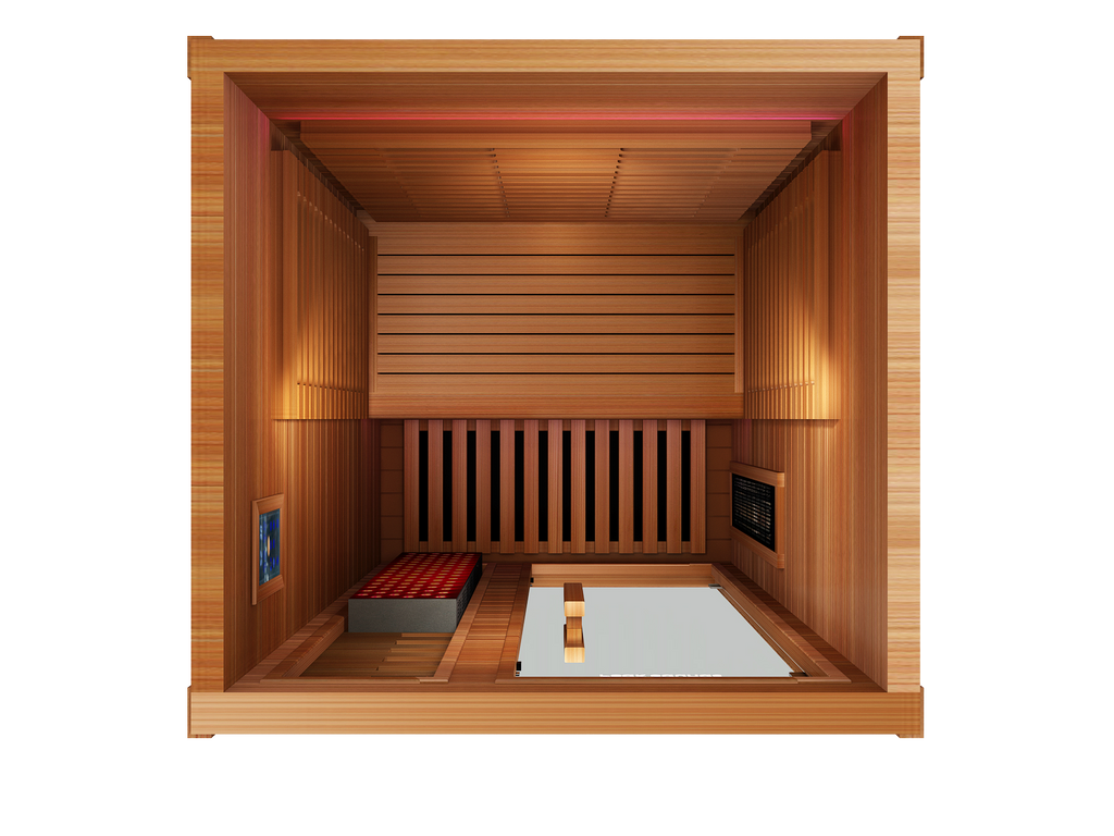 Peak Saunas Rainier 1-Person Full Spectrum Infrared Sauna with XL Medical-Grade Red Light Therapy & Smart WiFi App Control
