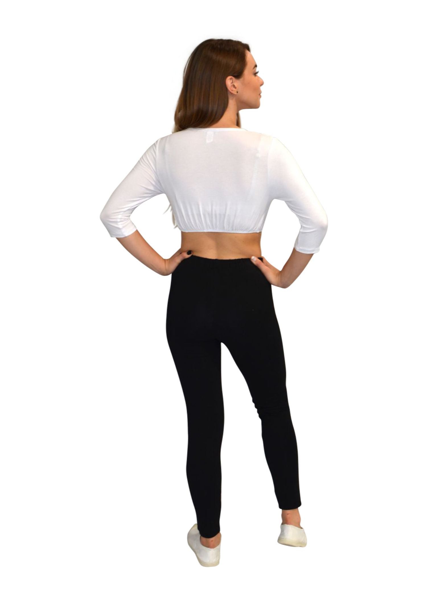Comfortable Medium Weight Full Length Cotton Spandex Jersey Leggings