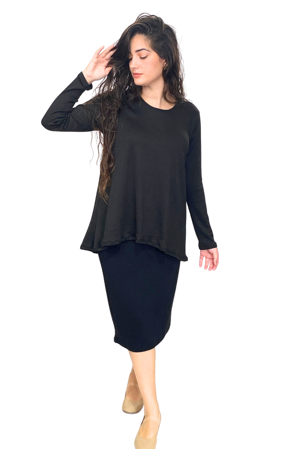 Our Classic Hi Lo Tunic with Soft Ribbed Fabric