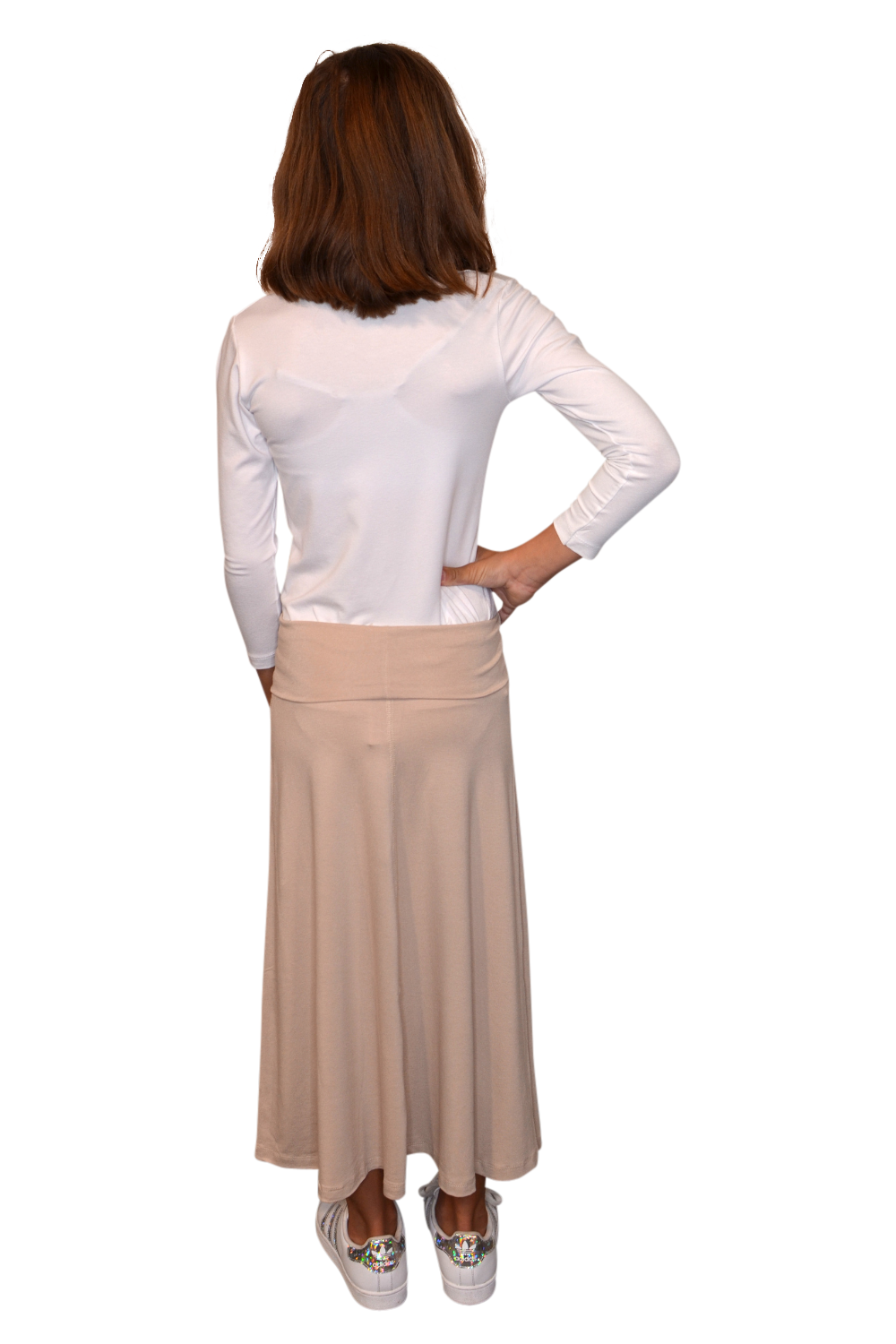 Girls Sleek A-Line Maxi Skirt with Adjustable Waist
