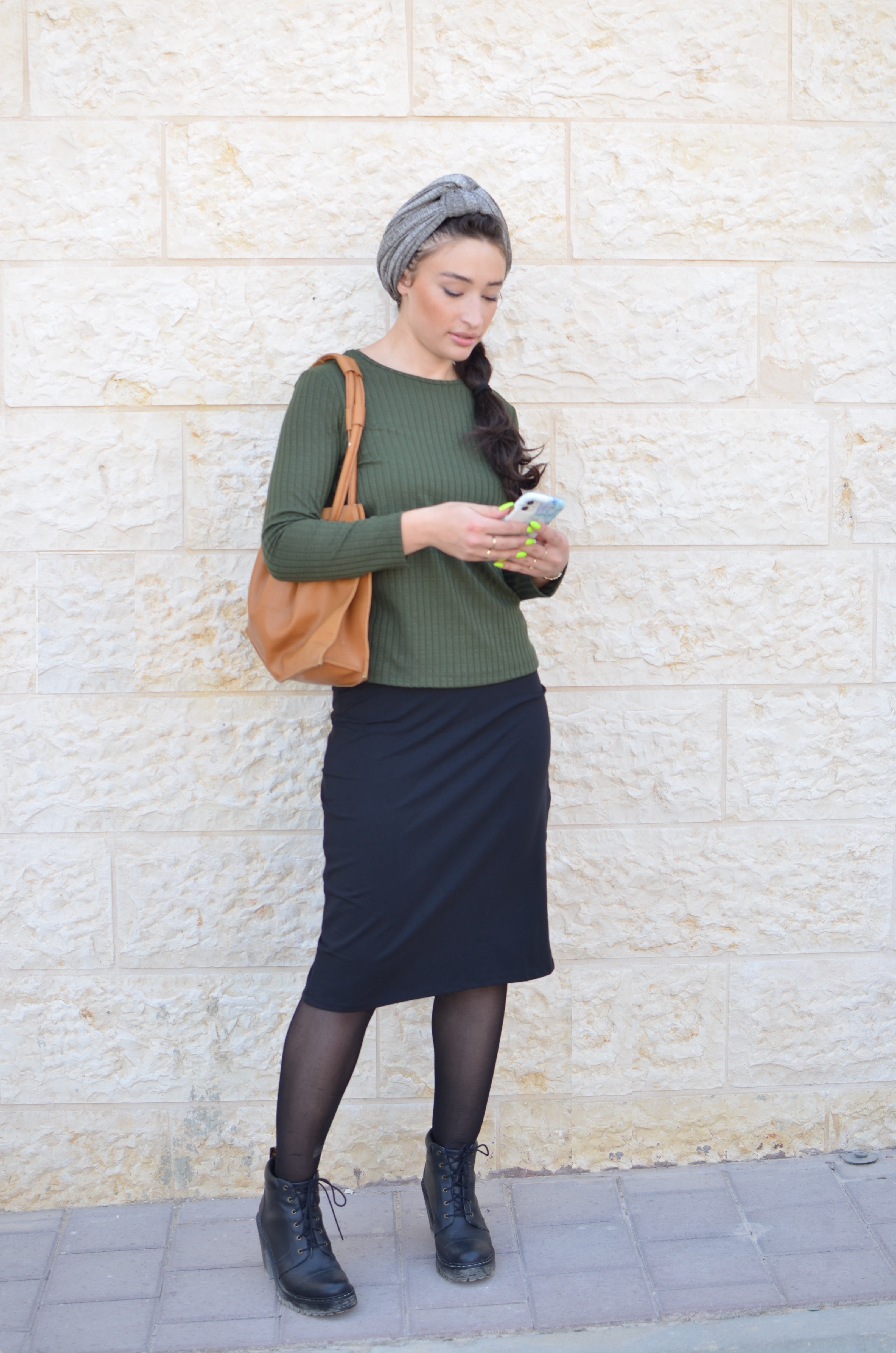 Cotton Spandex Pencil Skirt - Classic Modest Fit