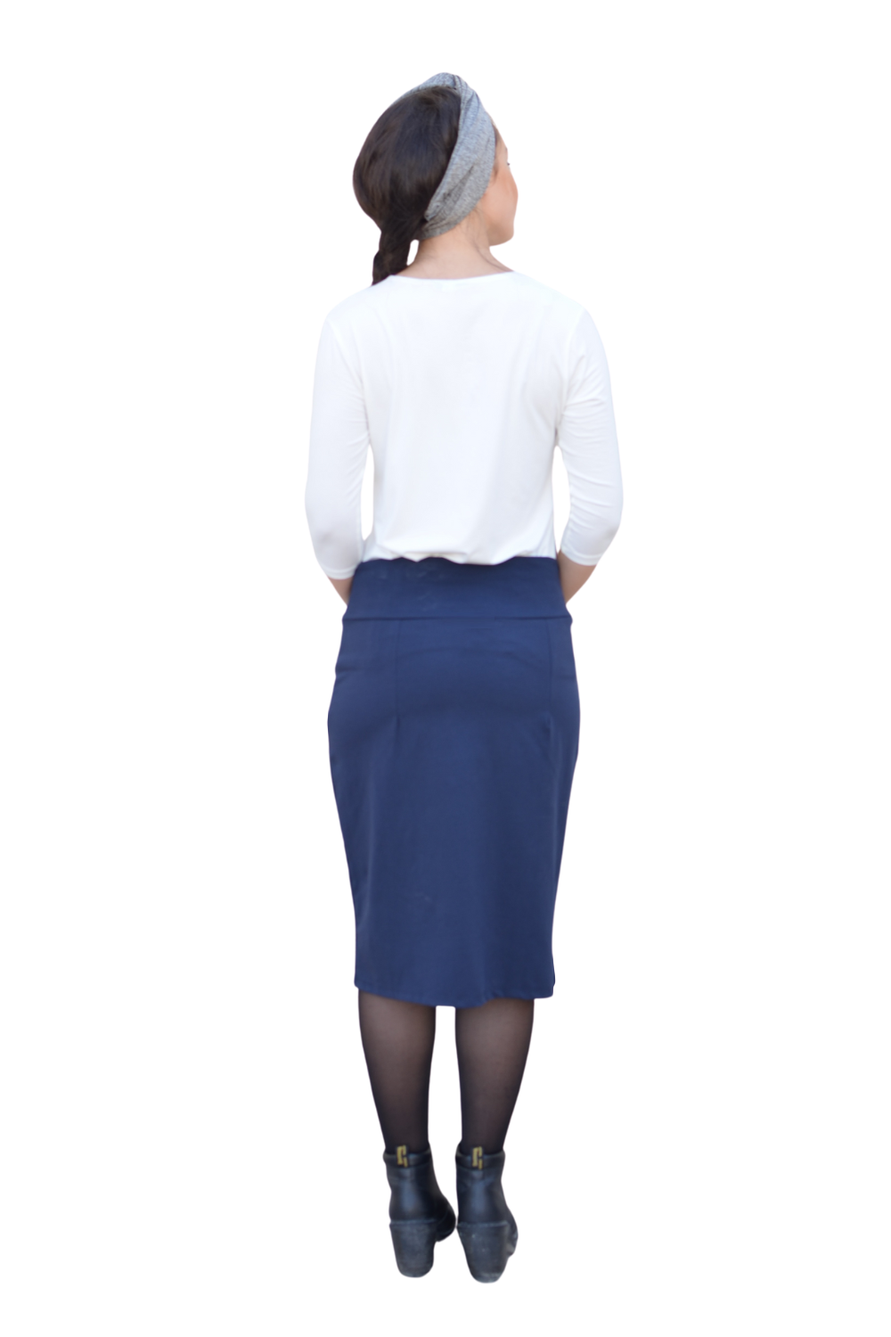 Cotton Spandex Pencil Skirt - Classic Modest Fit