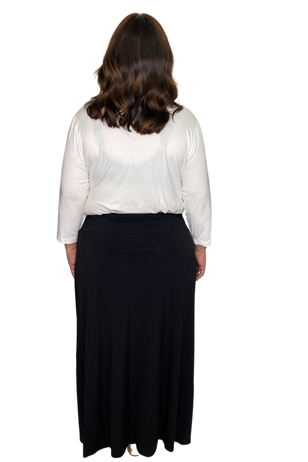 Plus Size Silky Maxi Length Stretch Pencil Skirt