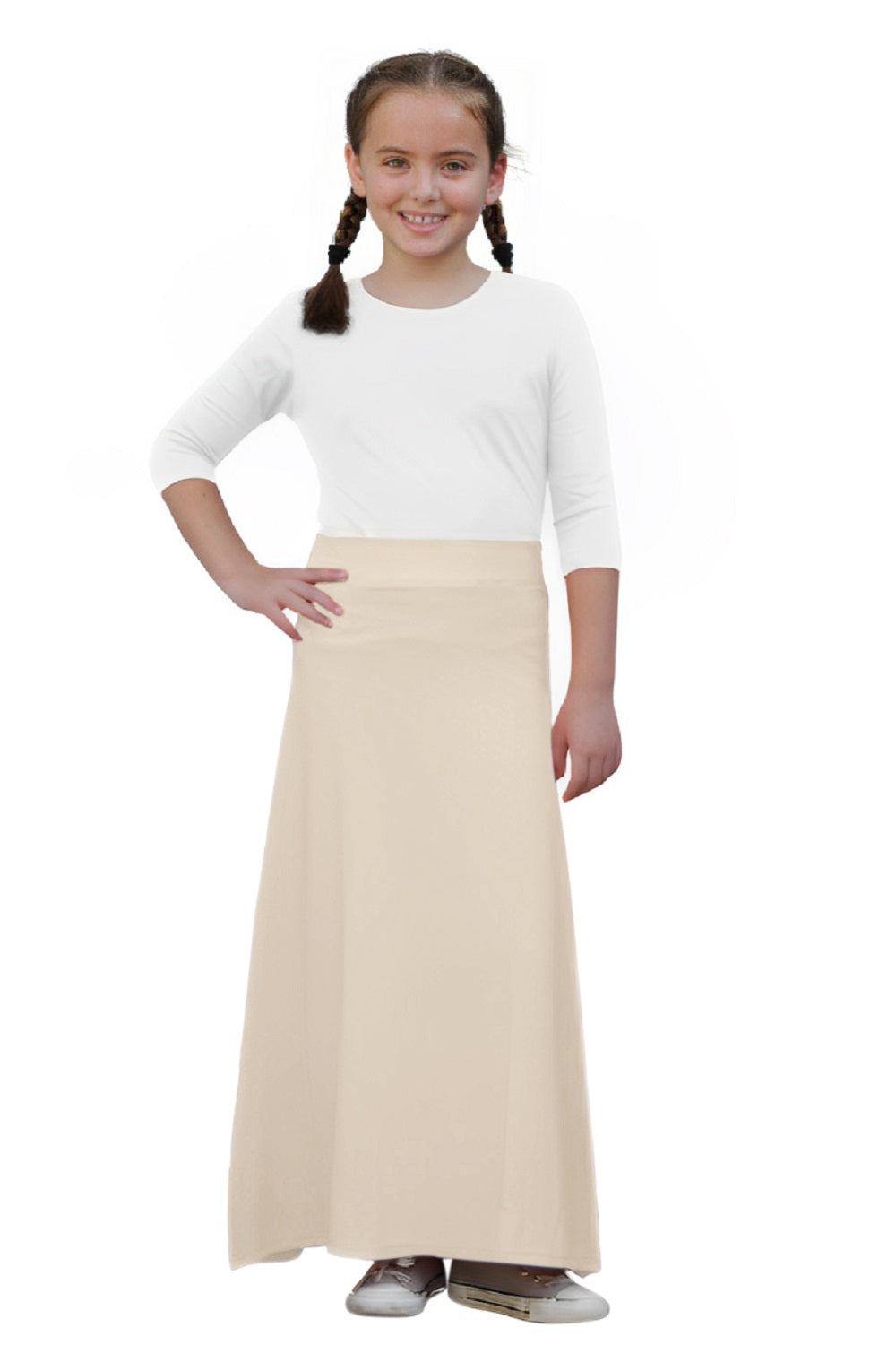 Girls' Flowing A-Line Maxi Skirt - Stretch Comfort Waistband