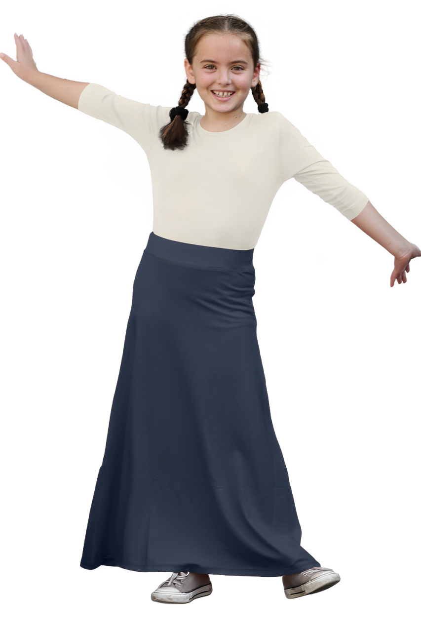 Girls' Flowing A-Line Maxi Skirt - Stretch Comfort Waistband