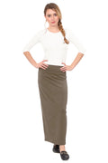 Women's and Plus Size Stretch Maxi Pencil Skirt - Cotton Blend and No Slits