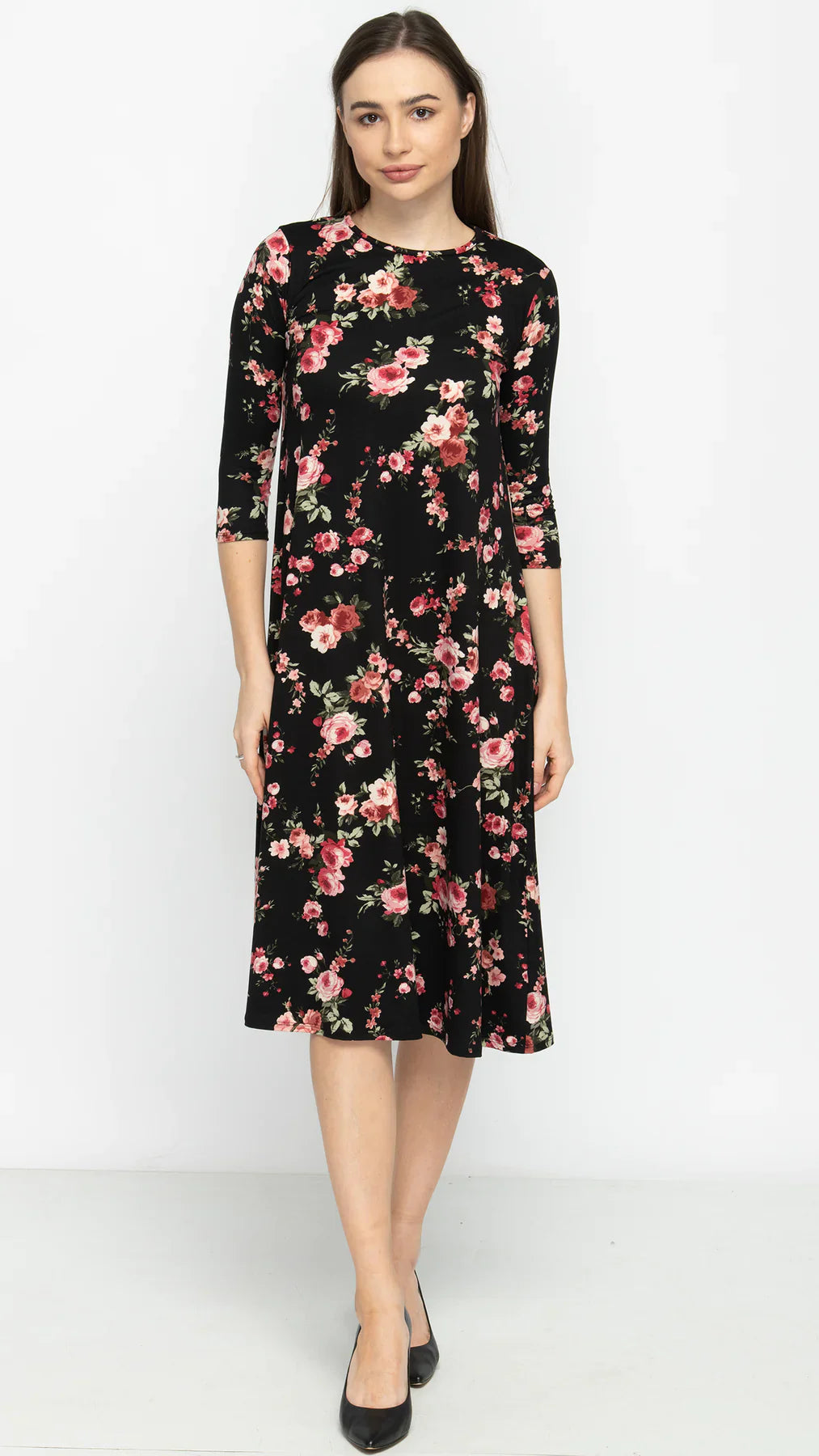 A- Line Dress - Roses