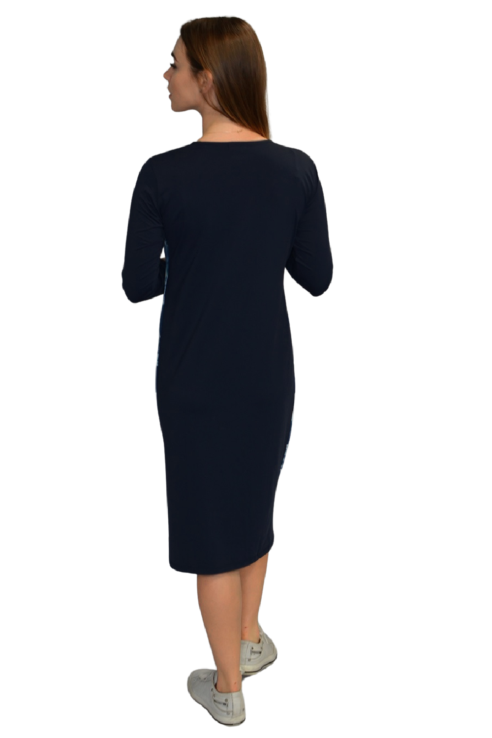 Swim Dress with Sporty Racing Stripes