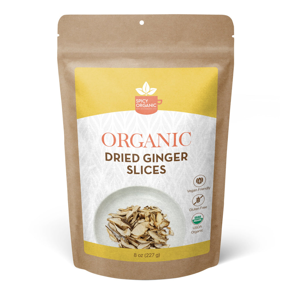 Organic Dried Ginger Slices – USDA Certified Organic Ginger Root for Tea & Cooking