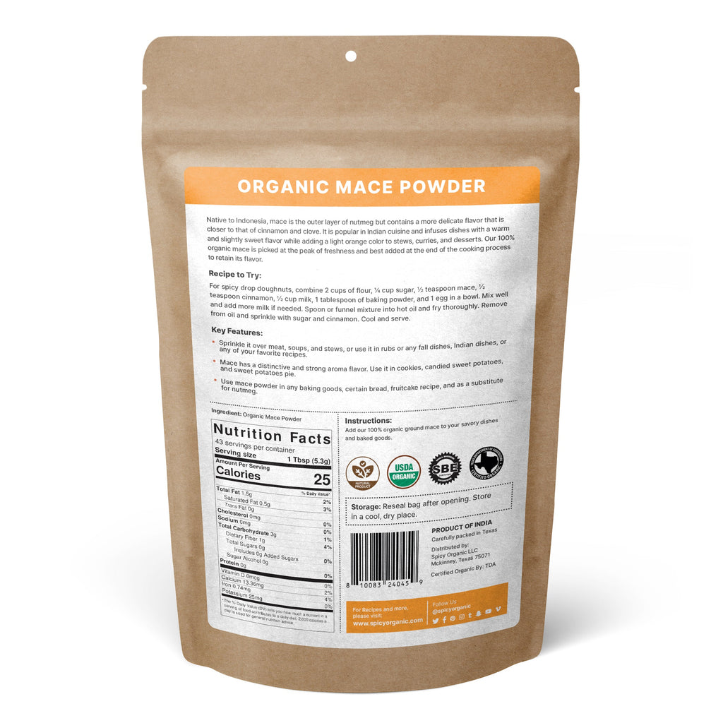 Organic Mace Ground — USDA Certified, Non-GMO | Béchamel, Cakes & Biryani