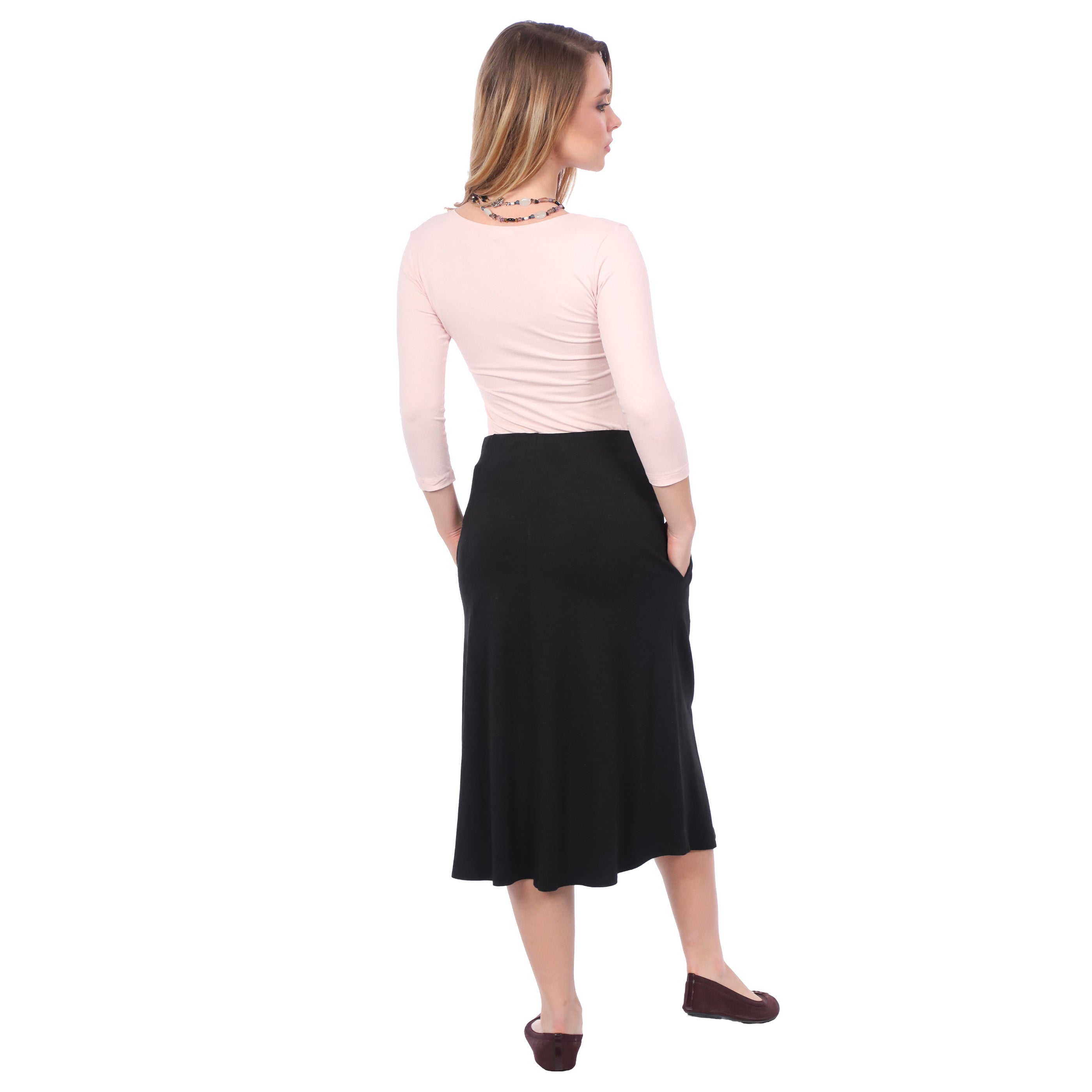The Perfect A-Line Midi Skirt with Pockets