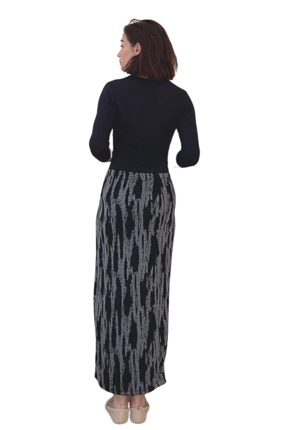 Long Printed Stretch Maxi Pencil Skirt