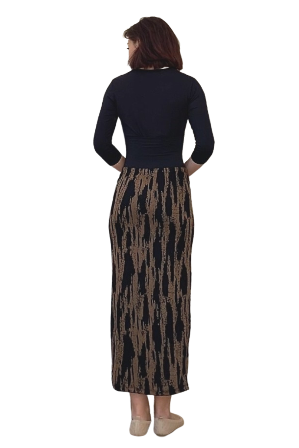 Long Printed Stretch Maxi Pencil Skirt