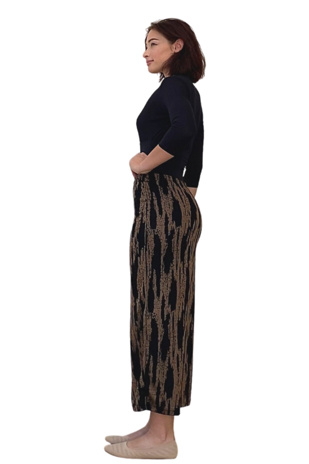 Long Printed Stretch Maxi Pencil Skirt