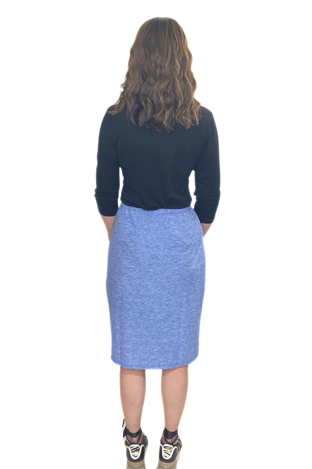 Super Soft Ribbed Knit- Knee Length Pencil Skirt